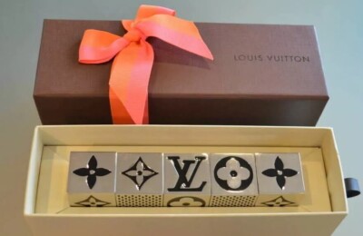 Louis Vuitton Cube Dice Game Object Monogram Silver Black LV 2011 VIP's Gift