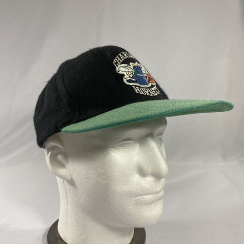 Vintage Charlotte Hornet Snap Back Hat Early 1990’s Wool Duel Color Black Teal - Picture 3 of 9