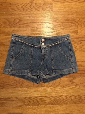 LEVIS Denim Low Slouch ripstop shorty short shorts daisy dukes womens Jr  👖#c2