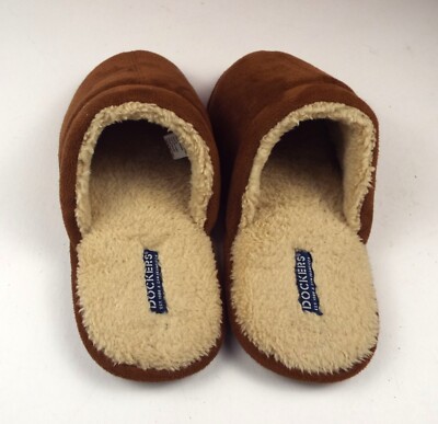 Dockers Slippers Mens Large 10 Brown Memory Foam Indoor Outdoor