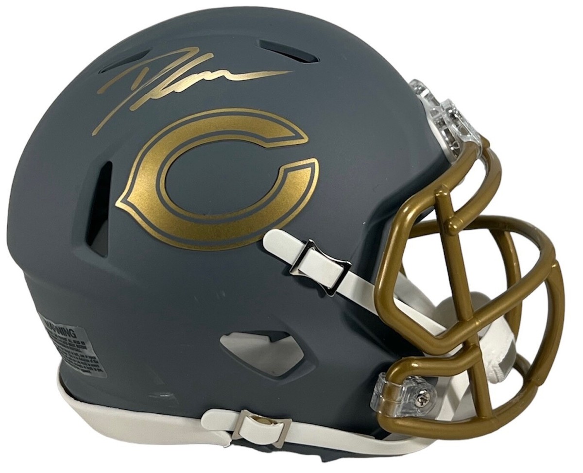 D'Andre Swift Signed Chicago Bears Slate Mini Football Helmet (JSA