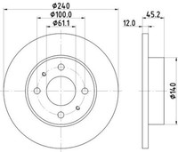 2X Hella 8DD 355 102-291 Bremsscheibe Passend FüR Nissan
