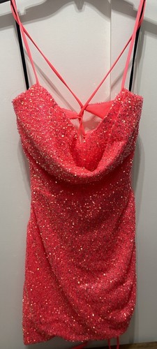 ALYCE Paris Neon Pink Style 4458 New Without Tags Size 8 Homecoming Night Out - Picture 4 of 18