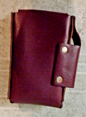 tooled leather cigarette case VINTAGE HAND TOOLED LEATHER CIGARETTE CASE MOUNTAINS/BIRDS/SUN - COLOR