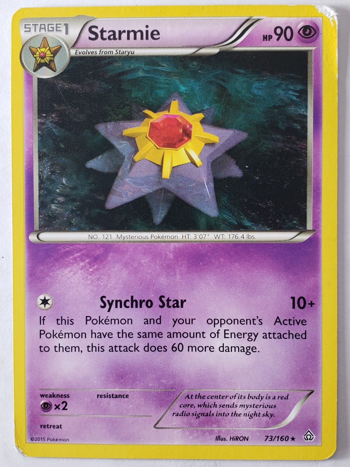 Starmie 73/160 DMG - B1G1F - RARE Non Holo XY Primal Clash Pokemon Card