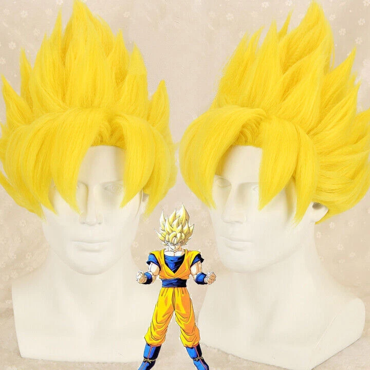 Peluca amarilla Dragon Ball Kakarotto Vegeta Goku Super Saiyajin Juegos con disfraces Halloween Foto 2 de 4