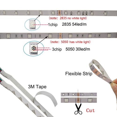 Bluetooth 12V LED Strip Light 5-20M RGB SMD 2835 5050 Flexible Ribbon Waterproof - Picture 4 of 8
