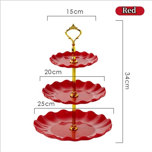 3 Tier Plastic Cake Stand Dessert Plate Party Fruits Vegetable Storage Rack - Picture 9 of 14