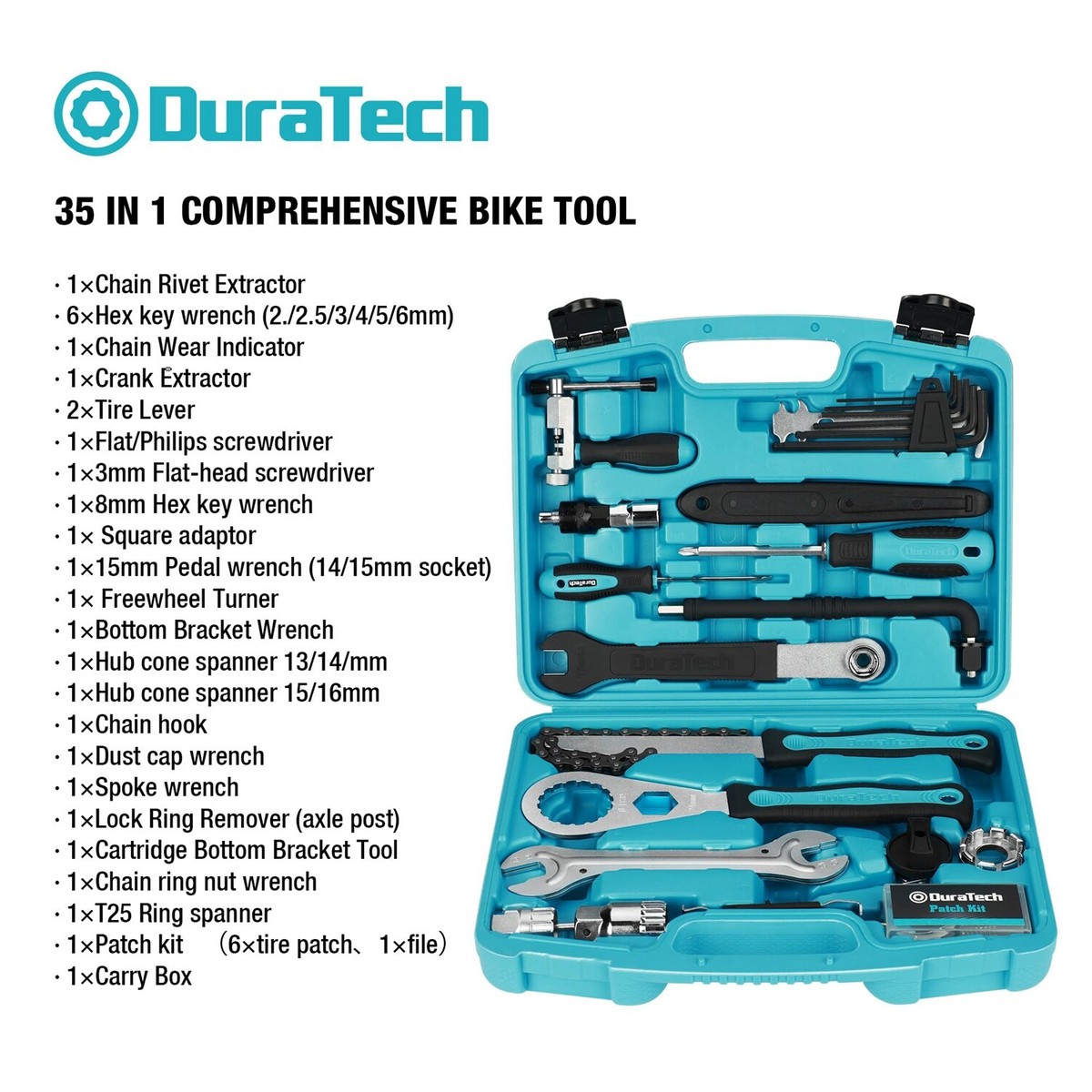 Kit Reparation Velo 32Pcs Kit Rustine Velo Portable Kit de Réparation