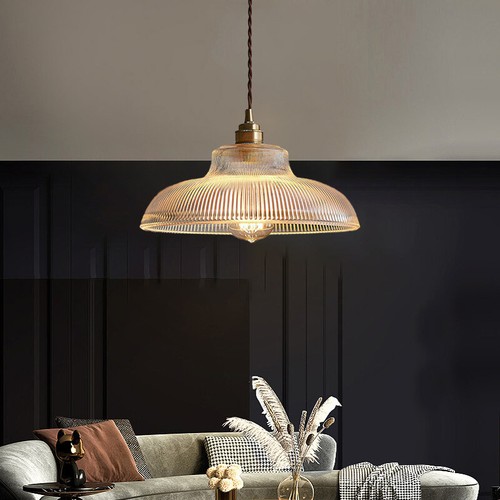 Vintage Textured Glass Pendant Light Coffee Shop Lighting Bedroom Hanging Lamp - Picture 7 of 12