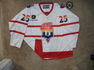Dubuque Fighting Saints #25 USHL Pride game jersey Gemini knit 2XL