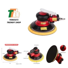 Professional Air Random Orbital Palm Sander, Dual Action Pneumatic Sander, Lo...