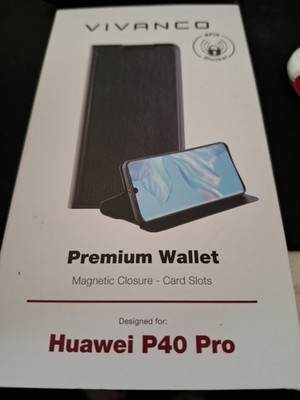 Vivanco Premium Wallet Tasche Schwarz Huawei P40 Pro