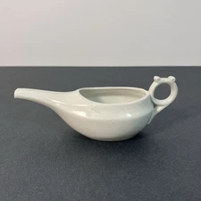 Antique Invalid Feeder/ Infant Feeder White Porcelain Medical Equipment