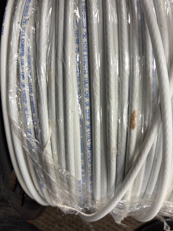 Ppc Wire PPC 1613AP Plenum RG6, TriShield CMP coax cable, white, commercial rate ...