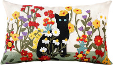 Embroidered Lumbar Pillow Cover - 20X12 Decorative Pillow Cover with Zipper Aest