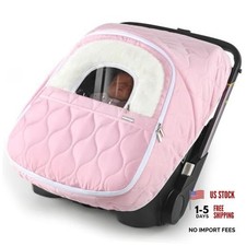 Winter Baby Car Seat Cover, Waterproof, Windproof Warm Fleece Breathable Pink