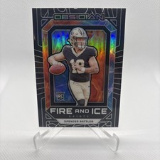 2024 Panini Obsidian Spencer Rattler Fire And Ice SSP SAINTS ROOKIE