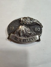 1980 Mt. St. Helens Metal Belt Buckle The Great American Buckle Co