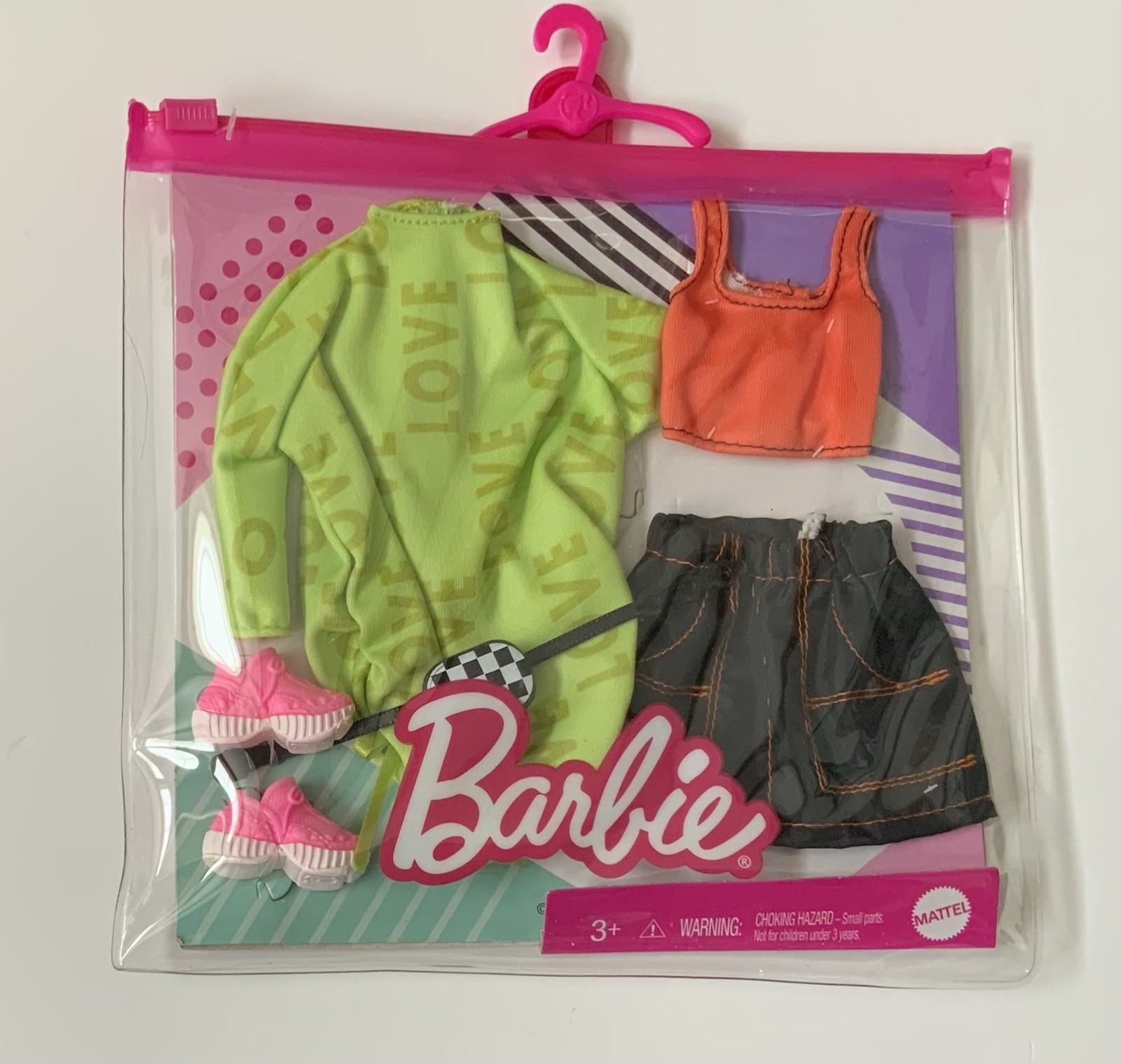 Barbie Fashion Doll Clothing Sweatshirt Dress Skirt Set w/Accessories