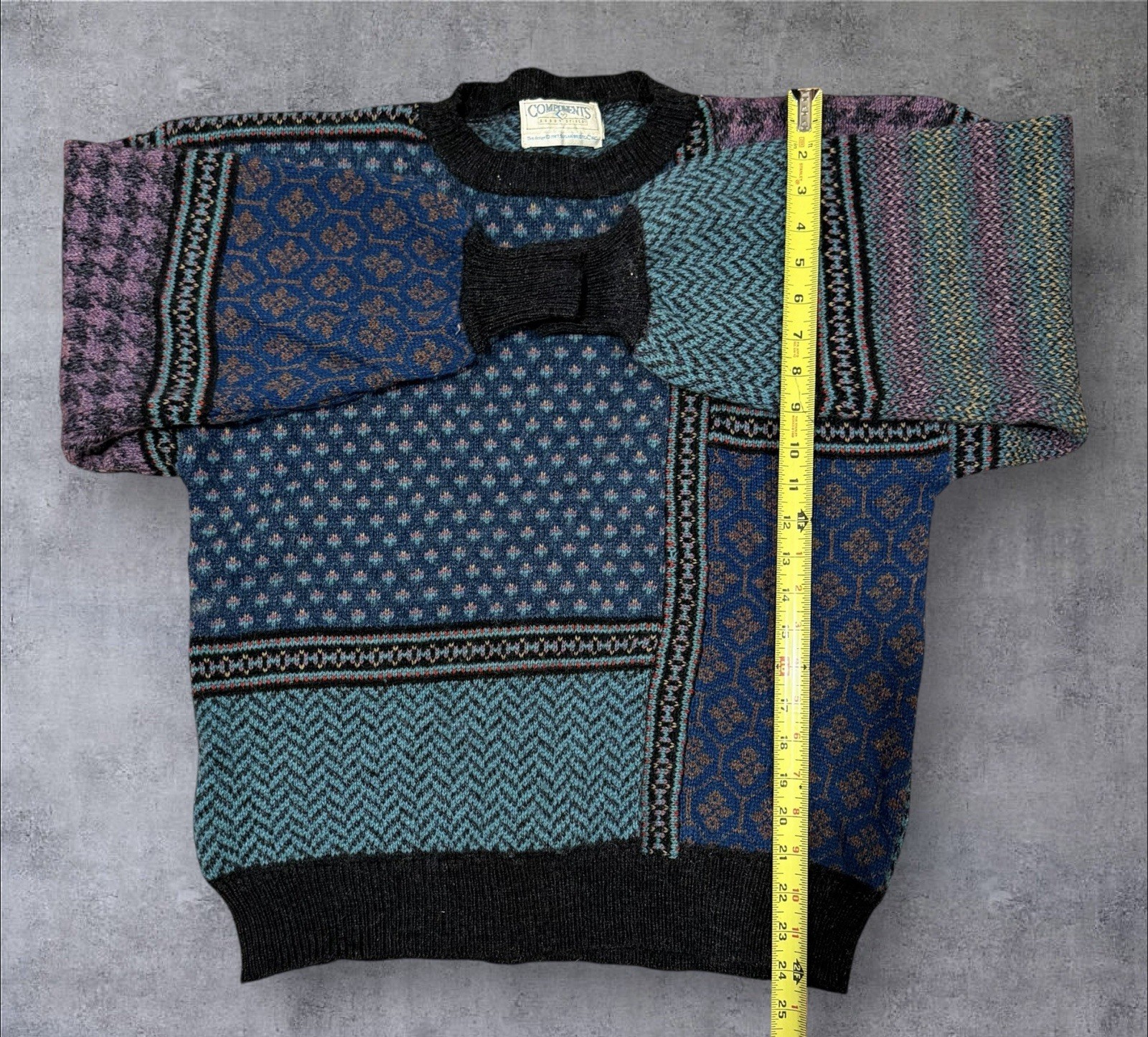 Vintage 80s Components Women’s Patchwork Wool Jum… - image 4