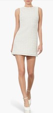 ALICE + OLIVIA Coley Tweed Sleeveless Ivory Minidress Size 8 