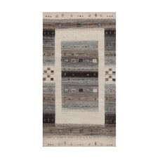 2'10"x5'4" Ivory Hand Knotted Animal Figurines Modern Design Pure Wool Rug 92628