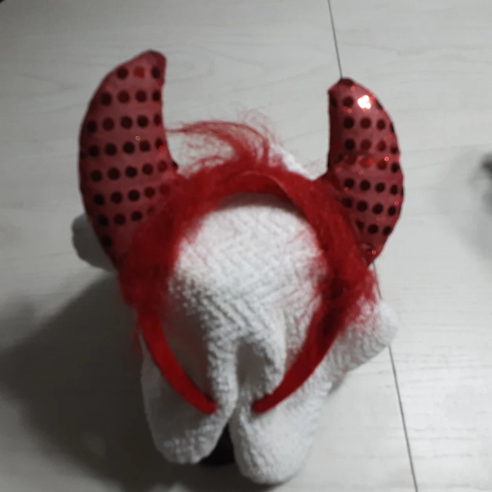 Diadema Halloween con cuernos rojos Foto 4 de 4