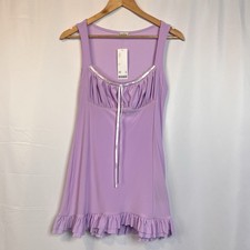 NWT Kimchi Urban Outfitters Size M Lavender Coquette Ruffle Romantic Mini Dress