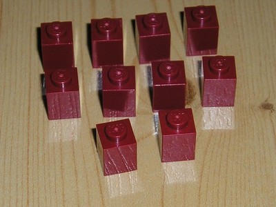 Lego 10 x Stein 1x1 dunkelrot  3004  Baustein Basic  K 1  )