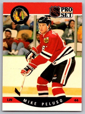 1990-91 Pro Set Mike Peluso Rookie Chicago Blackhawks #601