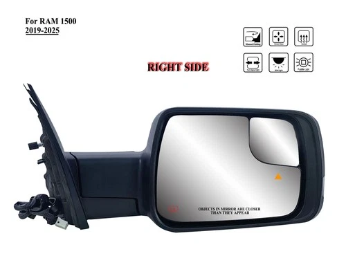 Passenger Right Side Door Mirror Power & Heated For 2019-2025 RAM 1500
