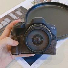 For Canon EOS R50 Camera Bag Leather Dock Case Base Protection Cover Shell black