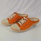 Chinese Laundry Wash Turn On Orange Canvas Mule Sneakers Womens 7.5M Heels