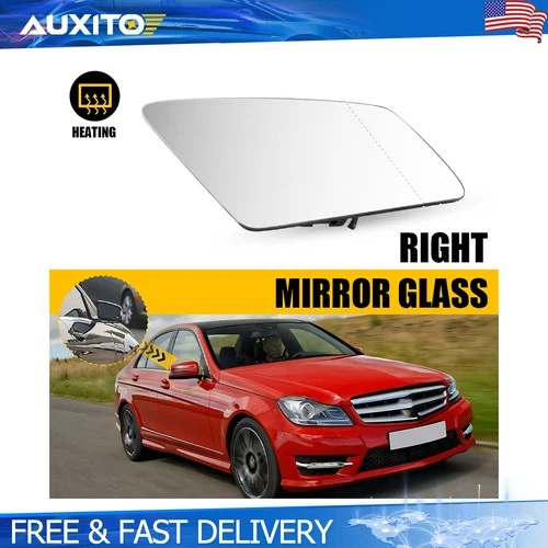 for Benz E350 E250 Mirror Glass Passenger Right Side Heated w/ Blind Spot