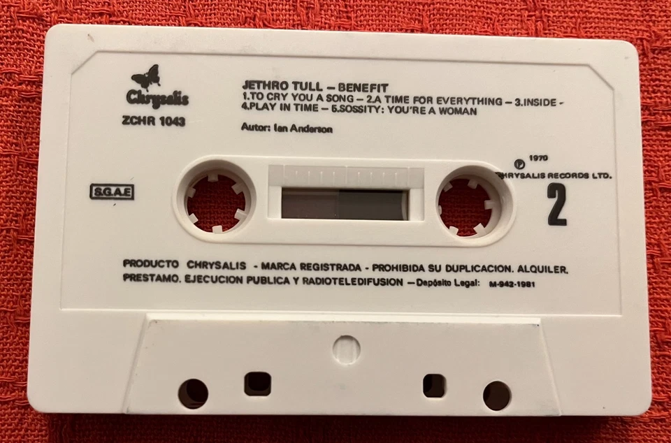 JETHRO TULL - SPANISH CASSETTE TAPE - BENEFIT - Image 3 of 4