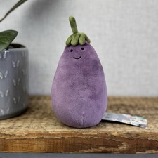 Jellycat Vivacious Aubergine - Small Purple Velour Beanie Vegetable Play 7"