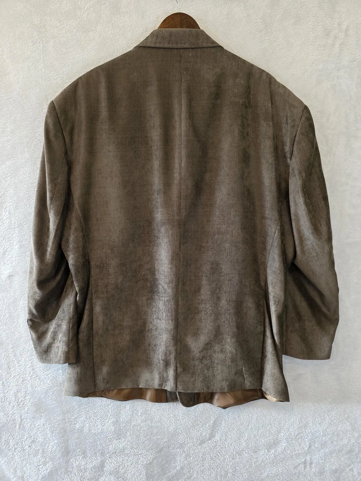 Pronto Uomo Corduroy Blazer Mens 3XL Brown Two Button Patch Pockets Jacket - Image 3 of 4