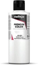 Vallejo White Primer Premium airbrush color 200ML - Hobby and Model Acrylic