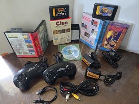 Sega CD 32X Genesis "Tower Of Power" All Power Cables 2 Controllers and 6 Games