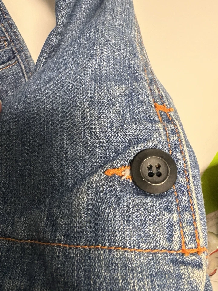 Chaqueta Blazer Denim Estilo Años 70 Vintage Grande Hippie Para Mujer Mediana Longitud Media Boho Foto 4 de 4