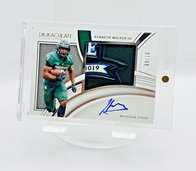 2022 Immaculate Kenneth Walker III Patch Auto /10 Jersey Match Michigan State