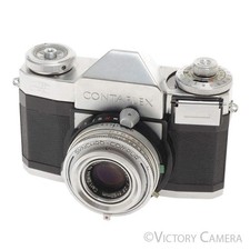 Zeiss Ikon Contaflex Chrome 35mm Camera w/ 50mm f2.8 Tessar Lens EXC 