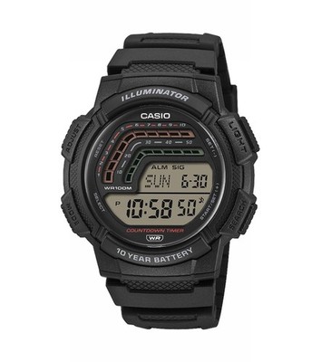 CASIO Armbanduhr WS-1800-1AVEF Digital Casio Collection Schwarz Countdown- Timer