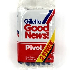 Gillette Good News! Men's PIVOT Disposable Shaving Razors 12 - Sealed 1989 VTG