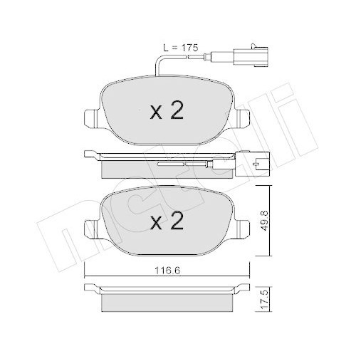 Plaquettes de frein Metelli 22-0704-1 pour disques avant Alfa Romeo