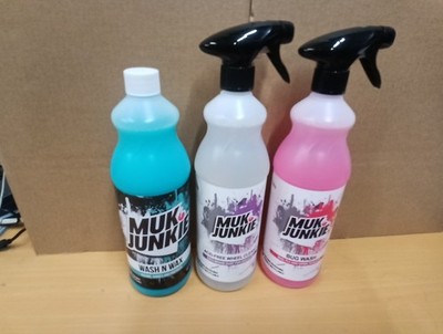 1 L Muk Junkie Wash N Wax Acid Free Wheel Cleaner Bug Wash Car Vehicle Combo 