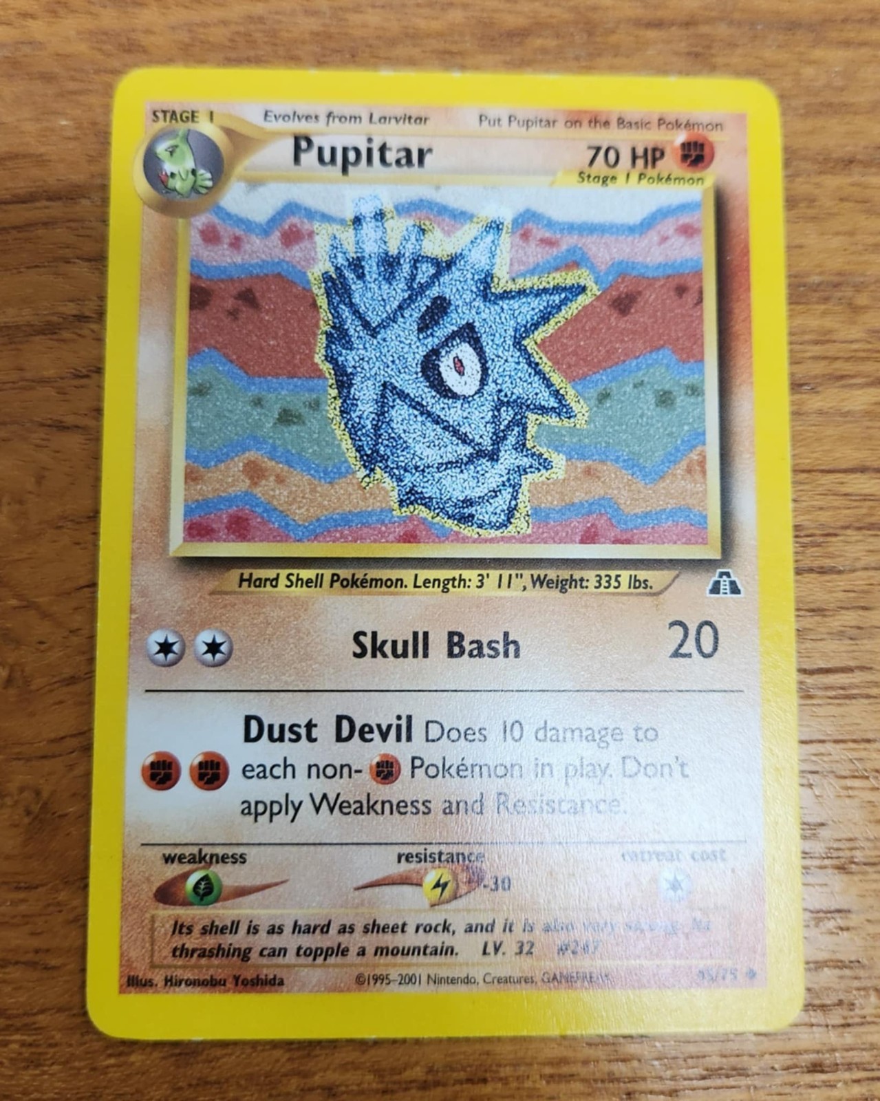 Uncommon Pupitar Pokemon Card, Neo Discovery Set 45/75
