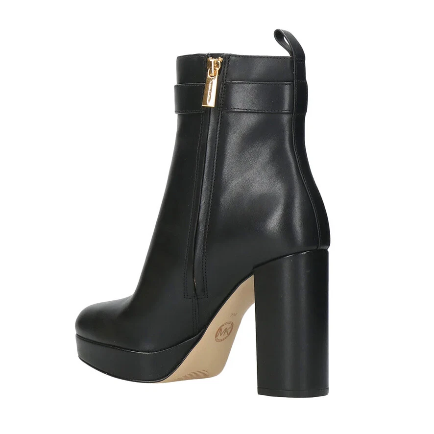 MICHAEL KORS PARKER PLATFORM BOOTIE Femmes Cuir Bottines Bottes Noires NEUVES - Photo 3/4