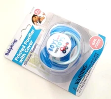 X1 NEW BABY KING BOYS and THEIR TOYS SOFT SILICONE PACIFIER 0+ MONTHS BLUE